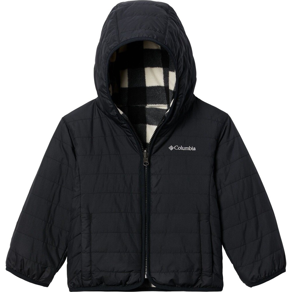 Columbia Double Trouble Reversible Jacket, Black & White Buffalo Plaid, Size 4T